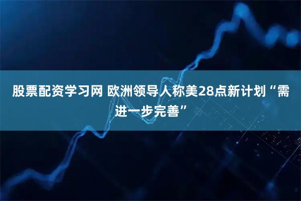 股票配资学习网 欧洲领导人称美28点新计划“需进一步完善”