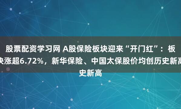 股票配资学习网 A股保险板块迎来“开门红”：板块涨超6.72%，新华保险、中国太保股价均创历史新高